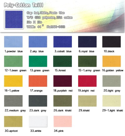 T/C滌紗卡 T/C 65％ polyester,35％cotton 21s*21s  NX-0613 正面照